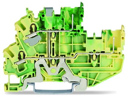 Základní dvoupatrová svorka-2 vodiče/2piny 2,5mm2 zeleno-žlutá 2022-2207/999-953