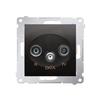Zásuvka R-TV-DATA, antracit mat, metalizované KONTAKT SIMON DAD.01/48