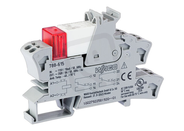 Reléový modul, jmenovité vstupní napětí AC 115 V, 2 přepínací kontakty, šedá