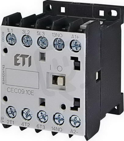 Miniaturní stykač ETI CEC09.10-24V-50/60Hz 3p 4xNO 20A(AC1)/9A(AC3 400V)