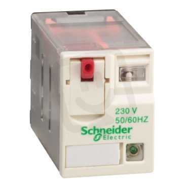 Schneider RXM4GB2U7 Miniaturní 4P, 3 A, 240 V AC s LED, Au (obj.množství 10 ks)