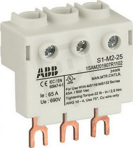 ABB S1-M2-25 Příslušenství MS 116,132 Napájecí bloky Vysoký 100A 690V