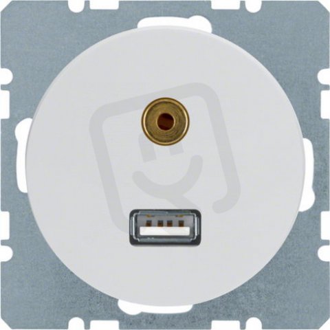 Zásuvka, USB/3,5 mm Audio, R.1/R.3, bílá, lesk BERKER 3315392089