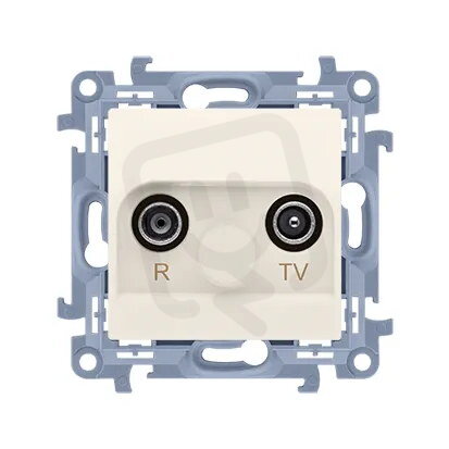 Anténní zásuvka R-TV koncová separovaná, 1x vstup: 5-862 MHz, krémováová