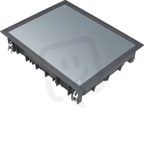 Víko podlahové krabice E09 obdelníkové pro 9 přístrojů, pro podlahy 5 mm černá