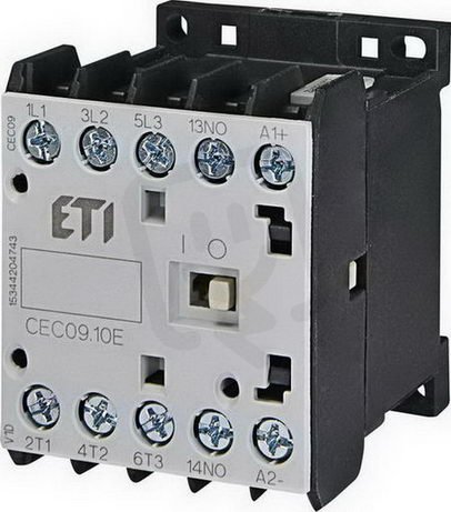 Miniaturní stykač ETI CEC09.10-48V-50/60Hz 3p 4xNO 20A(AC1)/9A(AC3 400V)