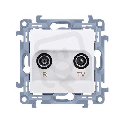 Anténní zásuvka R-TV průběžná 10 dB, 1x vstup: 5-862 MHz, bílá CAP10.01/11