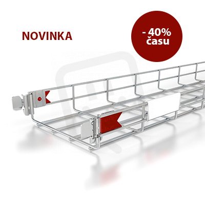 Žlab drátěný Klik s integrovanou spojkou 300x100 mm, 3 m, GZ HL CVF100.300