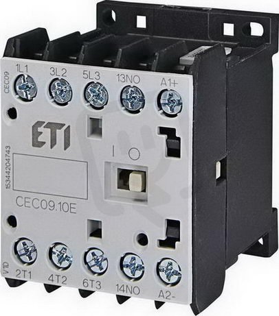 Miniaturní stykač ETI CEC09.10-110V-50/60Hz 3p 4xNO 20A(AC1)/9A(AC3 400V)