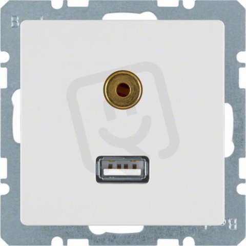 Zásuvka, USB/3,5 mm Audio, Q.x, bílá, sametová BERKER 3315396089