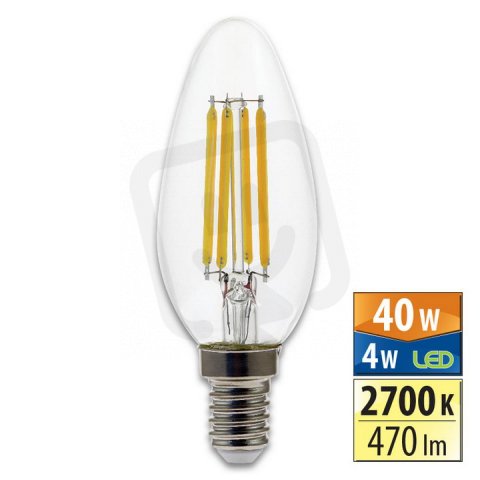 LED žár. svíce 4W E14 2700K CRI 80 vyzař