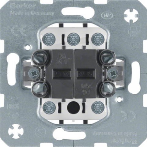 Tlačítko skupinové/sériové, řazení 4x1/0, 10 A, šroubové svorky BERKER 503404