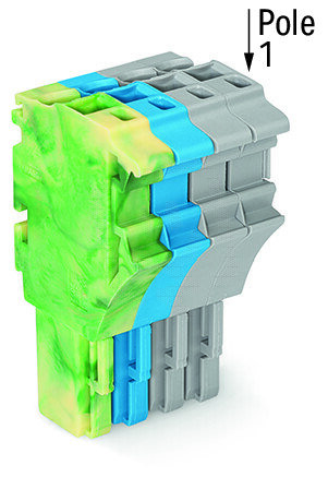 Pružinová svorka CAGE CLAMP 4mm2 zž/modrá/šedá 4pól. WAGO 2022-104/000-039