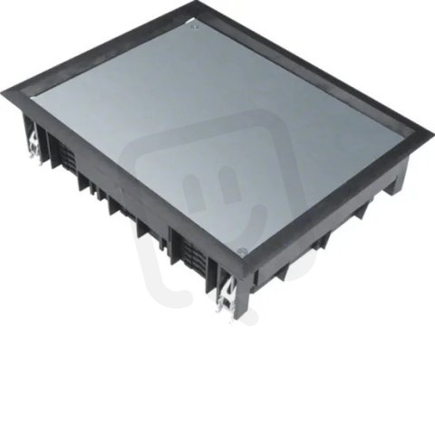 Víko podlahové krabice E09 obdelníkové pro 9 přístrojů, pro podlahy 12 mm černá