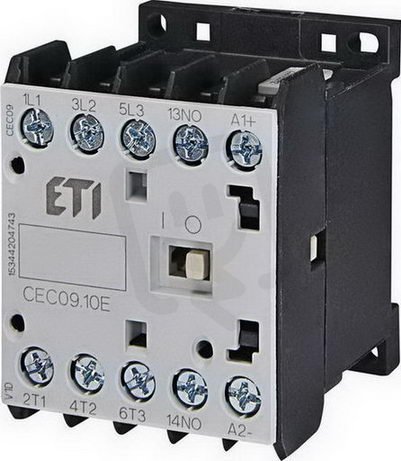 Miniaturní stykač ETI CEC09.10-230V-50/60Hz 3p 4xNO 20A(AC1)/9A(AC3 400V)