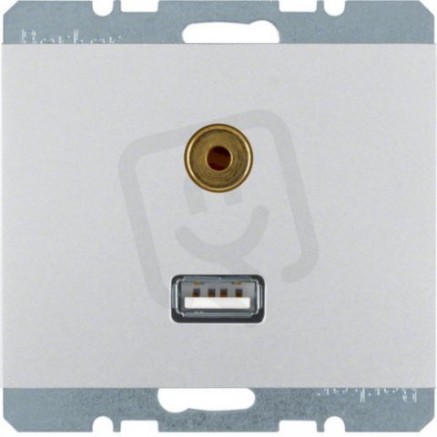 Zásuvka, USB/3,5 mm Audio, K.5, Alu, lak. BERKER 3315397003