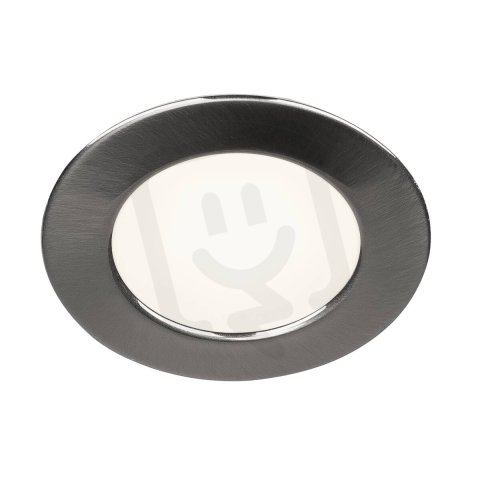 DL 126 LED, typ downlight, kulaté, kartáčovaný kov, teplá bílá, 12 V SLV 112225