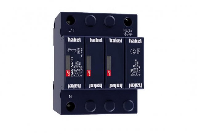 Svodič impulzních proudů a rázového přepětí HAKEL HLSA7-720/1+1 SPD typ 1+2