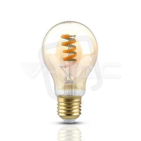 LED žárovka V-TAC 4W Filament E27 Twist svíčka Amber 2200K Warm White VT-2154