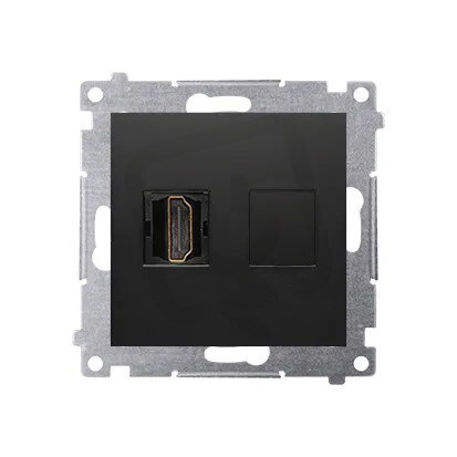 Zásuvka HDMI, (strojek s krytem), černá matná KONTAKT SIMON DGHDMI.01/49