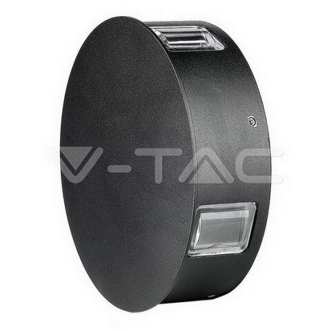 4W LED Wall Light Black Body Round Warm