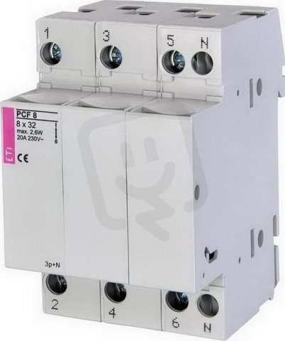 Pojistkový odpínač PCF 8, 3+Np,20A, 400V AC ETI 002530005