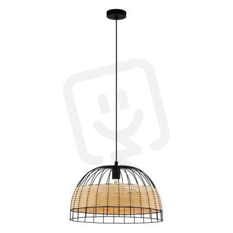 Závěsné svítidlo ANWICK 1xE27 d500 černá/NATUR 40W IP20 EGLO 43312