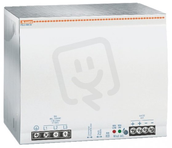 Lovato PSL348024 Třífázový spínaný napájecí zdroj 480W 400-500VAC 24VDC