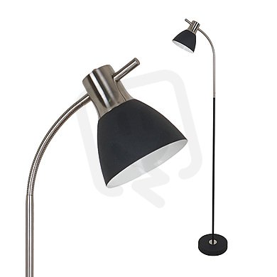Floor Lamp E27 60W Sand Black + Satin Ni