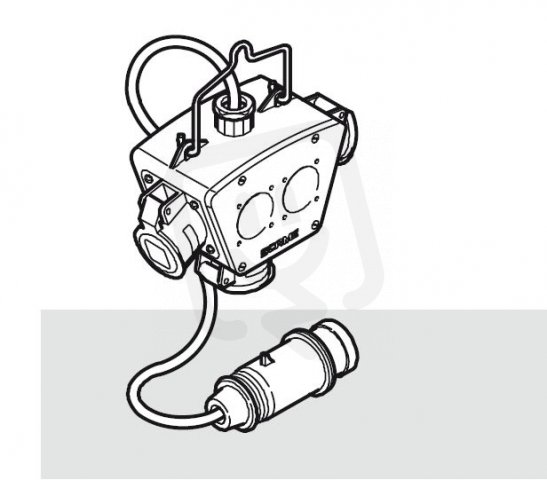 Adaptér 3-cestný IP66 s kabelem a vidlicí 3x32A/5P SCAME 662.333