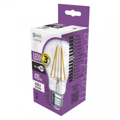 LED žárovka Filament A60 4W(40W) 470lm E27 NW Z74222 Emos neutrální bílá