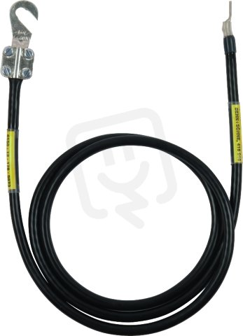 Uzemňovací vodič 16mm2/L 1,5m černý s kabelovým okem (B)M8/10 a 1 čepem KS