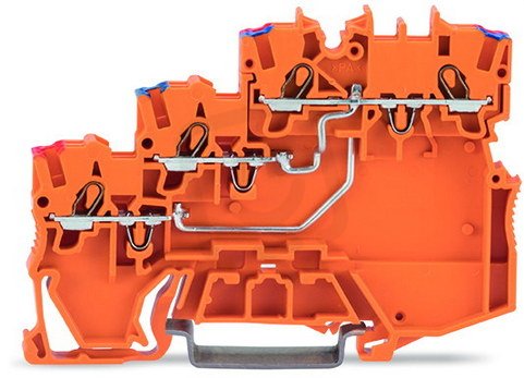 3vodičová napájecí svorka pro čidlo, S barevnými přívody vodiče, 1mm2, oranžová