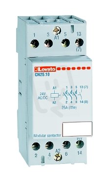 Lovato CN2501024 Instalační stykač 25A 3Z+1V 24V AC/DC