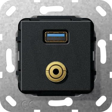 USB 3.0 A, matini vložka černá mat GIRA 568710