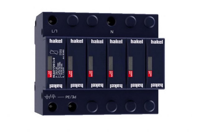 Svodič impulzních proudů a rázového přepětí HAKEL HLSA7-720/2+0 SPD typ 1+2