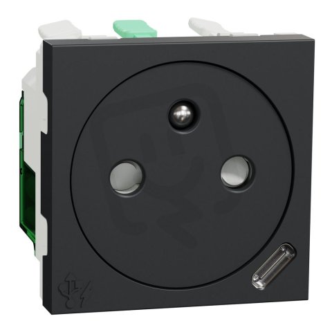 Zásuvka NOVÁ UNICA skrytá 250V/16A + USB C 10.5W, 2.1A, 2M, Antracit