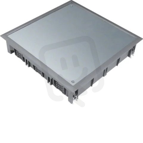 Víko podlahové krabice Q12 čtvercové pro 12 přístrojů, pro podlahy 5 mm šedá