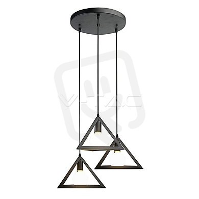 Závěsné svítidlo V-TAC Trio Geometric Black E27 With Black Canopy VT-7144