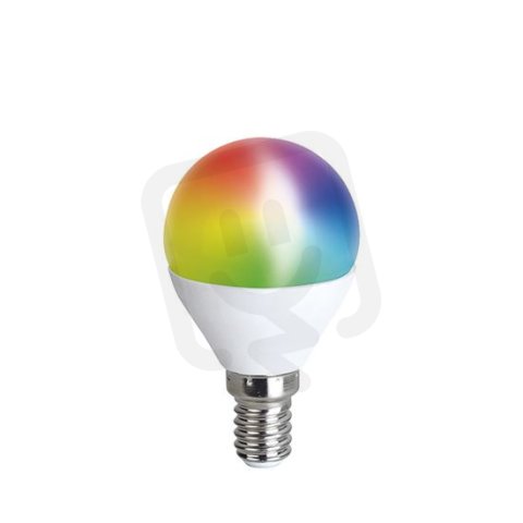 LED SMART WIFI žárovka, miniglobe, 5W, E14, RGB, 425lm SOLIGHT WZ432