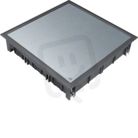 Víko podlahové krabice Q12 čtvercové pro 12 přístrojů, pro podlahy 5 mm černá