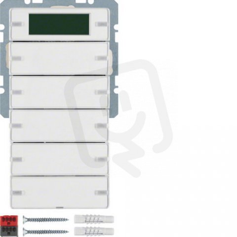 Tlačítkový senzor 5-násobné s termostatem Q.x bílá sametová BERKER 75665729