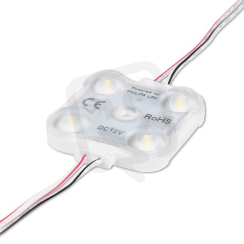 LED modul 4x SMD 2835 1,2 W DC 12 V 100 mA 180 lm 6500 K 170° IP66