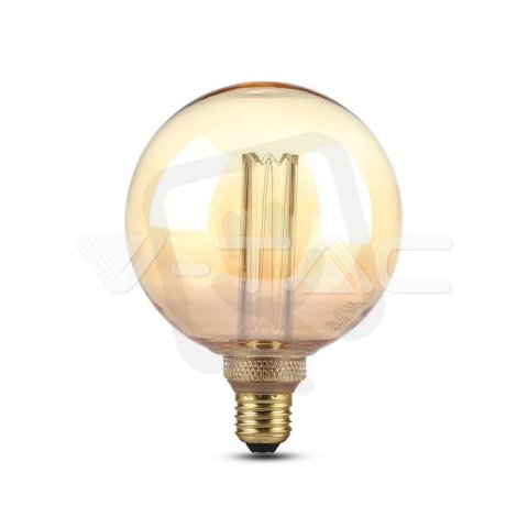 LED žárovka V-TAC 4W ART Filament svíčka E27 G125 Amber Glass 1800Ką200K VT-2195