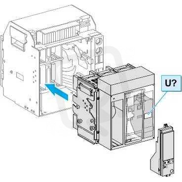 Schneider 33385 NS800H 4P výsuvný základní jistič, verze pro elektrické ovládání