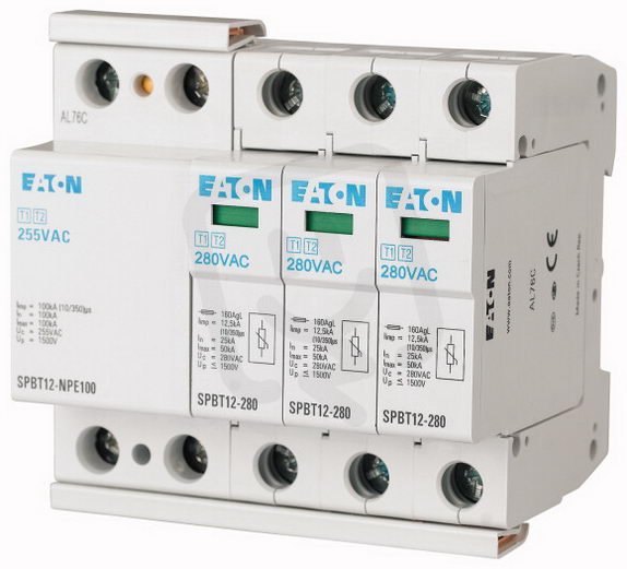 Eaton 158332 Svodič Přepětí Třídy T1+T2 (B+C),3pól+N/PE,TN-S,TT SPBT12 ...