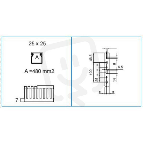 Короб перфорированный td 25x25 серый quadro